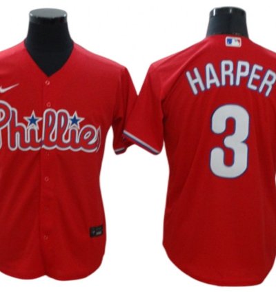 Philadelphia Phillies 3 Bryce Harper Red Alternate Jersey