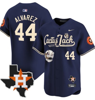 Yordan Alvarez 44 Houston Astros Cactus Jack Foundation Fall Classic Limited Jersey Navy