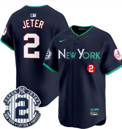 Derek Jeter Jersey 2 New York Yankees City Connect Vapor Premier Limited Stitched Navy