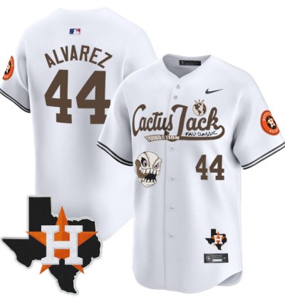 Yordan Alvarez 44 Houston Astros Cactus Jack Foundation Fall Classic Limited Jersey White