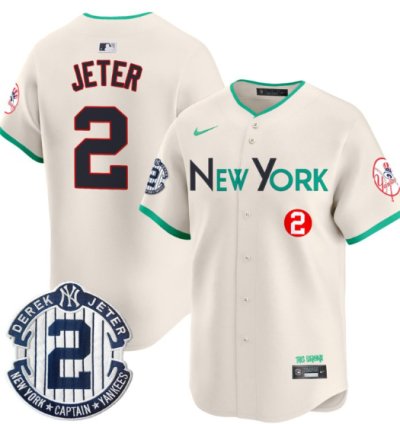 Derek Jeter Jersey 2 New York Yankees City Connect Vapor Premier Limited Stitched Cream