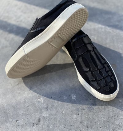 Amiri Skeleton Slip Ons In Black