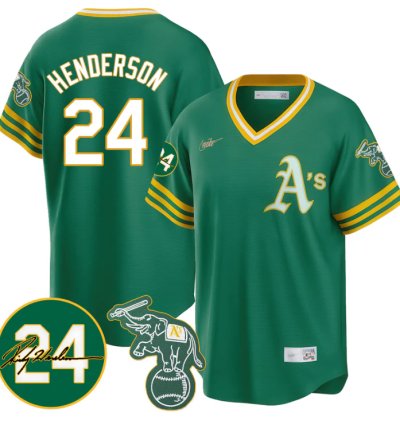 Ricky Henderson Jersey 24 Oakland Athletics 2025 Rickey Henderson Memorial Stitched Throwback