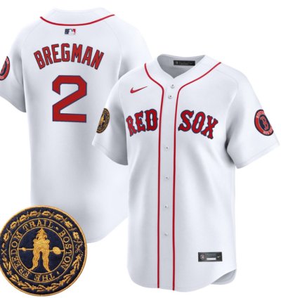 Alex Bregman Jersey 2 Boston Red Sox Freedom Trail Patch Vapor Premier Limited Stitched White