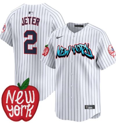 Derek Jeter Jersey 2 New York Yankees Apple Patch Vapor Premier Limited Stitched Pinstripe