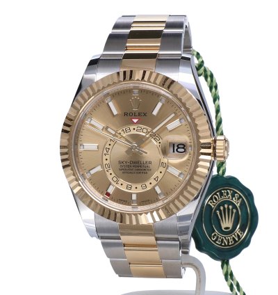 Rolex Sky-dweller 42 Gold Steel Champagne Unworn 2023