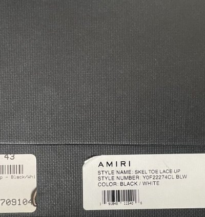 Amiri Skeleton Toe Size 10 brand New