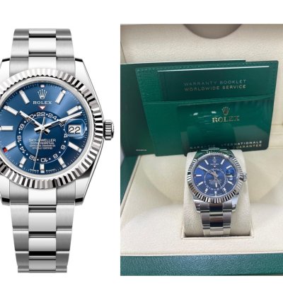 Rolex Sky-dweller 42 Mm Oystersteel And White Gold Blue Dial 336934