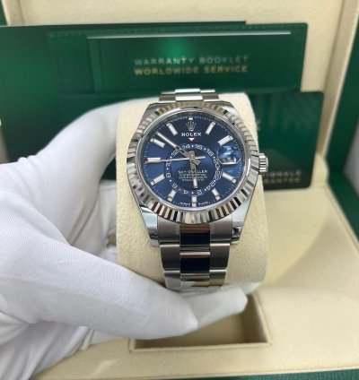 Rolex Sky-dweller 42 Mm Oystersteel And White Gold Blue Dial 336934