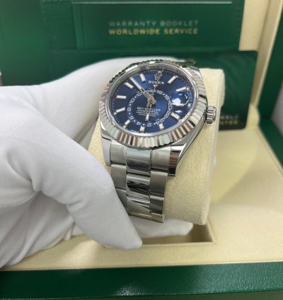 Rolex Sky-dweller 42 Mm Oystersteel And White Gold Blue Dial 336934