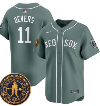 Rafael Devers Jersey 11 Boston Red Sox Freedom Trail Patch Vapor Premier Limited Stitched Green