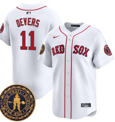 Rafael Devers Jersey 11 Boston Red Sox Freedom Trail Patch Vapor Premier Limited Stitched White