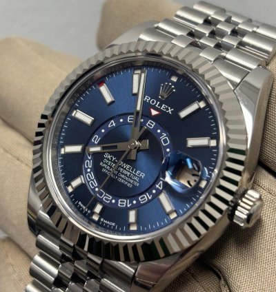 Rolex Sky-dweller 42 Steel Fluted Blue Jubilee 336934 New 2024