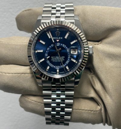 Rolex Sky-dweller 42 Steel Fluted Blue Jubilee 336934 New 2024