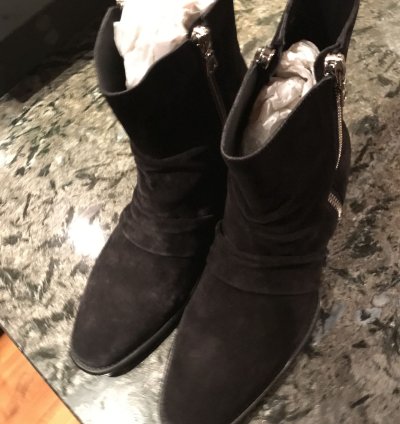 Amiri Skinny Stack Black Suede Boots - Bnib