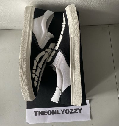 Amiri Slip On Bones Skel Toe Sneakers Black White Sz 46 13