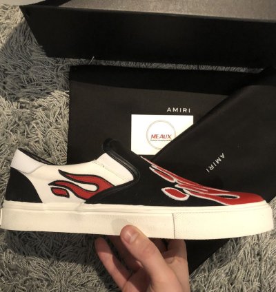 Amiri Slip Ons Slides Fire Flame 43 Brand New Rip