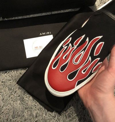 Amiri Slip Ons Slides Fire Flame 43 Brand New Rip