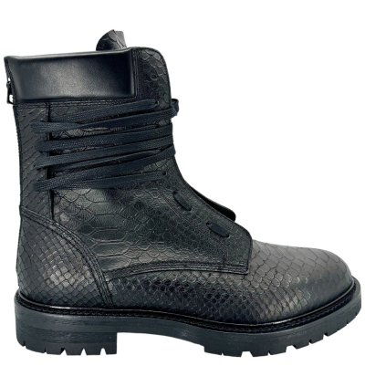 Amiri Snakeskin Combat Boot Black