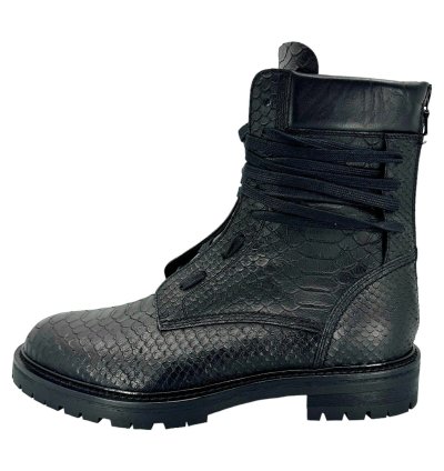 Amiri Snakeskin Combat Boot Black