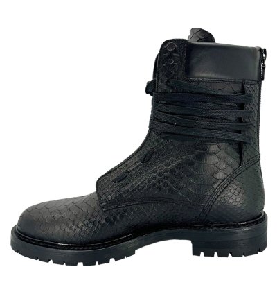 Amiri Snakeskin Combat Boot Black