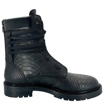 Amiri Snakeskin Combat Boot Black