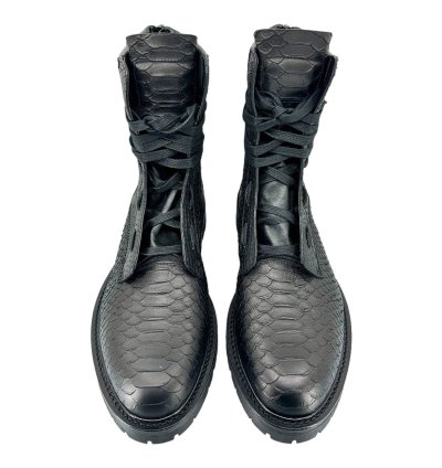 Amiri Snakeskin Combat Boot Black