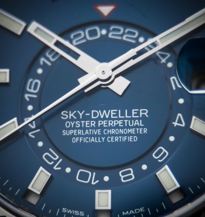 Rolex Sky-dweller 42mm Blue Dial Stainless Steel Jubilee Fluted Complete