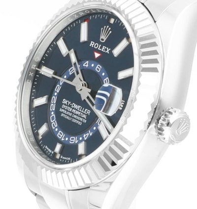 Rolex Sky-dweller 42mm Oyster 326934 Stainless Steel White Gold Watch Blue Dial Never Worn