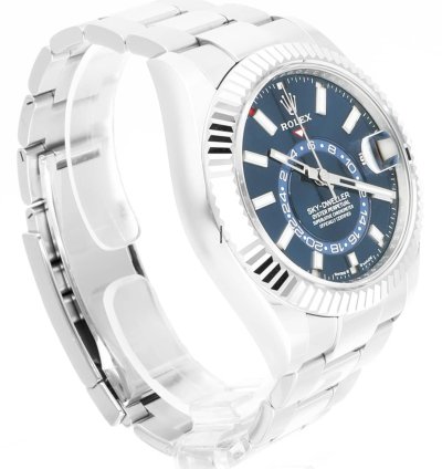 Rolex Sky-dweller 42mm Oyster 326934 Stainless Steel White Gold Watch Blue Dial Never Worn