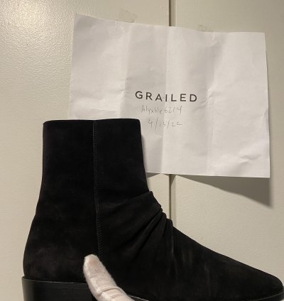 Amiri Stack Leather Sole Boot Suede Black