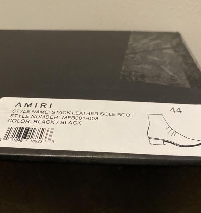 Amiri Stack Leather Sole Boot Suede Black