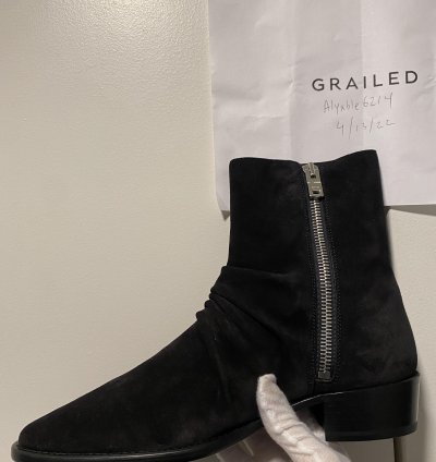 Amiri Stack Leather Sole Boot Suede Black