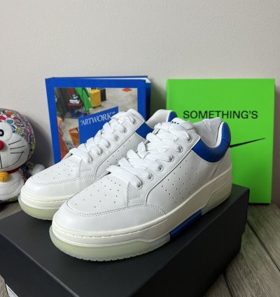Amiri Stadium Leather Sneaker White Blue