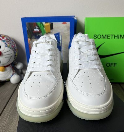 Amiri Stadium Leather Sneaker White Blue