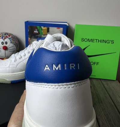 Amiri Stadium Leather Sneaker White Blue