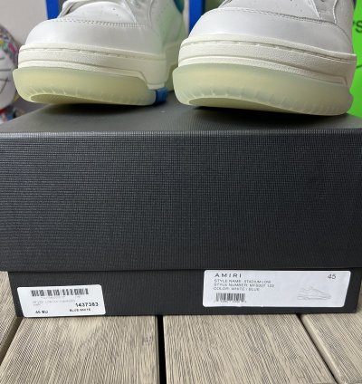 Amiri Stadium Leather Sneaker White Blue