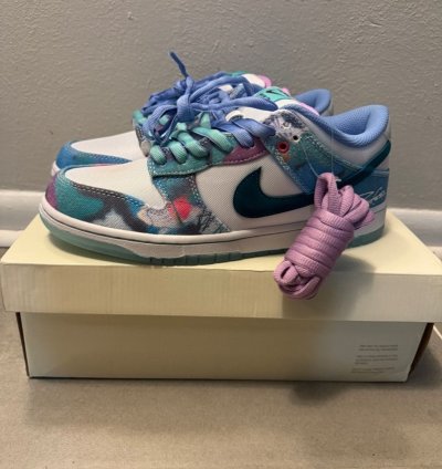 new Nike Sb Dunk Low Futura Laboratories Bleached Aqua 9 5