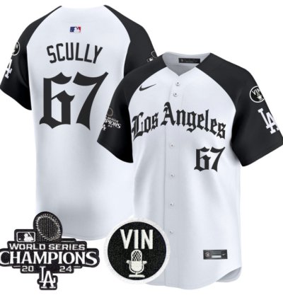 Vin Scully Jersey 67 Dodgers 2025 La Gothic Style Vapor Premier Limited Stitched Alternate