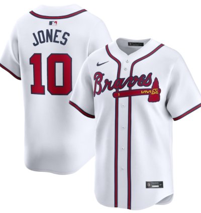Chipper Jones 10 Atlanta Braves Home Limited Player Men Jersey - White