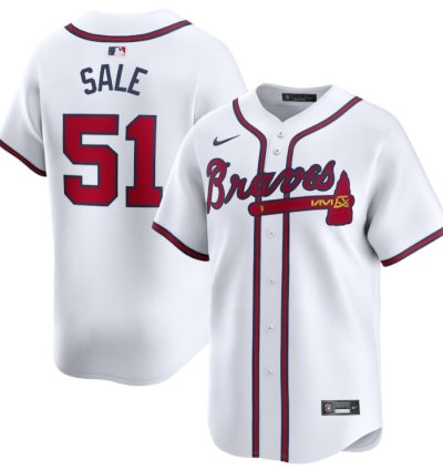 Chris 51 Atlanta Braves Home Limited Player Men Jersey - White