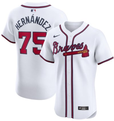 Daysbel Hernandez 75 Atlanta Braves Home Elite Player Men Jersey - White
