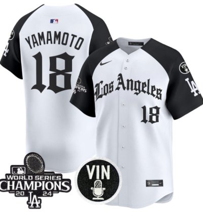 Yamamoto Jersey 18 Dodgers 2025 La Gothic Style Vapor Premier Limited Stitched Alternate