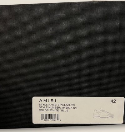 Amiri Stadium Low White Blue Size 42