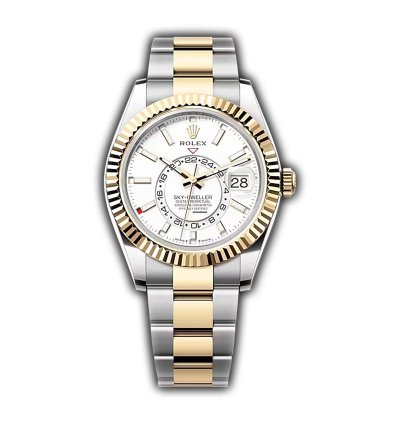Rolex Sky-dweller 42mm Steel And 18k Yellow Gold White Dial Oyster Bracelet