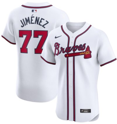 Joe Jimenez 77 Atlanta Braves Home Elite Player Men Jersey - White