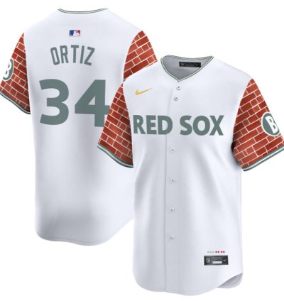 David Ortiz Jersey 34 Boston Red Sox 2025 Fenway Red Brick Style Vapor Premier Stitched White