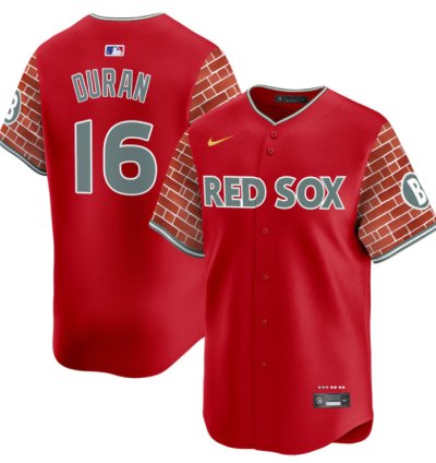 Jarren Duran Jersey 16 Boston Red Sox 2025 Fenway Red Brick Style Vapor Premier Stitched Red