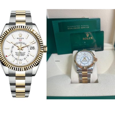 Rolex Sky-dweller 42mm Two Tone Stainless Steel White Dial 326933