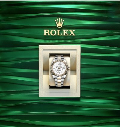 Rolex Sky-dweller 42mm Two Tone Stainless Steel White Dial 326933